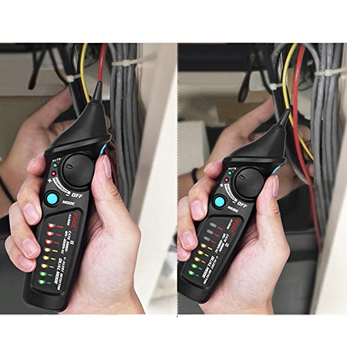 GZCRDZ AVD06 Non-Contact Voltage Tester AC 12-1000V Test Pin Power Socket Live Wire Check Dual Mode with 8 LEDs (Black) black
