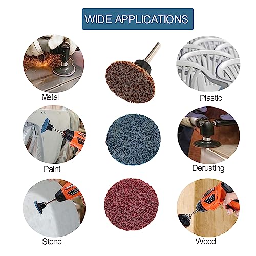 COSPOF 2 inch quick change sanding discs assortment with 1/4 inch pad holder, coarse, medium and fine grits