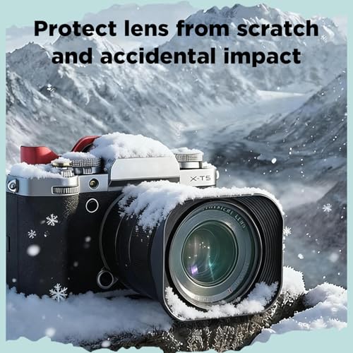 Haoge Metal Square Bayonet Lens Hood for Fuji New XF 23mm f/1.4 R LM WR,XF33mm F1.4 R WR Lens Replaces Fujifilm LH-XF23-II, on X-T4 X-T5 X-Pro3 X-S20 XE4 Camera