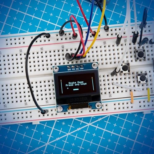 Elegoo 3 pieces 0.96 inch OLED display I2C compatible with Arduino | 128 x 64 pixels, self-luminous, blue & yellow mini display, compatible with Raspberry Pi & PICO, ESP-32 for DIY projects