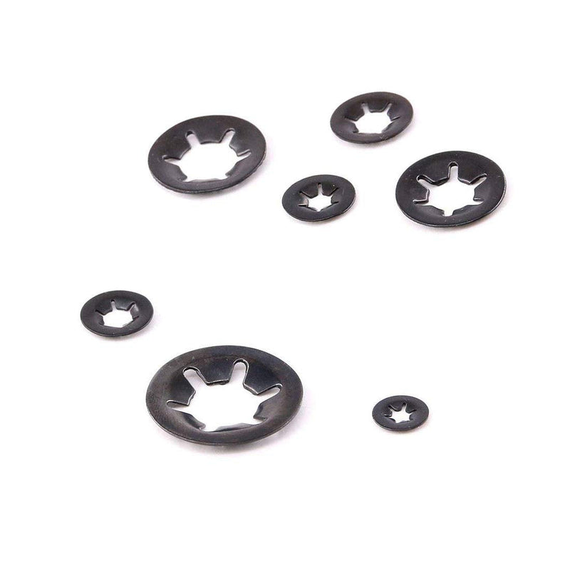 [Australia - AusPower] - Internal Tooth Star Lock Washers,Hincell 360 Pieces 9 Sizes Push Nuts Assortment,Quick Speed Locking Washers, Push Nuts, Speed Clips Retaining Clips Fasteners Assortment Kit 