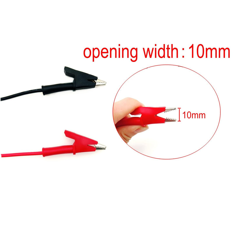 [Australia - AusPower] - JZK 2 Pack 1M 1000V 10A Alligator Clips Electrical Test Leads Multimeter Test Leads 4mm Banana Plug to Alligator Clip Cable Black and Red 