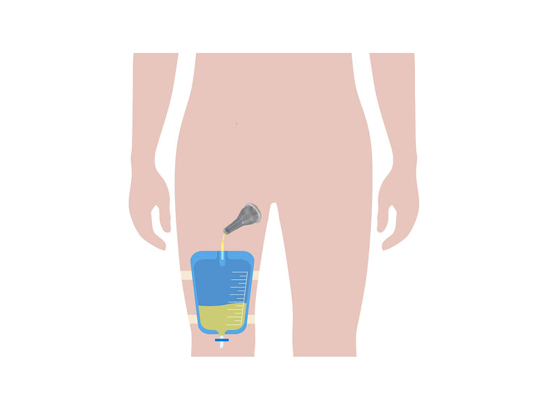 [Australia - AusPower] - Complete Kit Urinary 5 days 5 Condom Catheters External Self-Sea + Leg Bag 750ml + Straps with a 5.9 inch 15 cm tube (Medium 25 mm 1 Inches) Medium 25 mm 1 Inch 