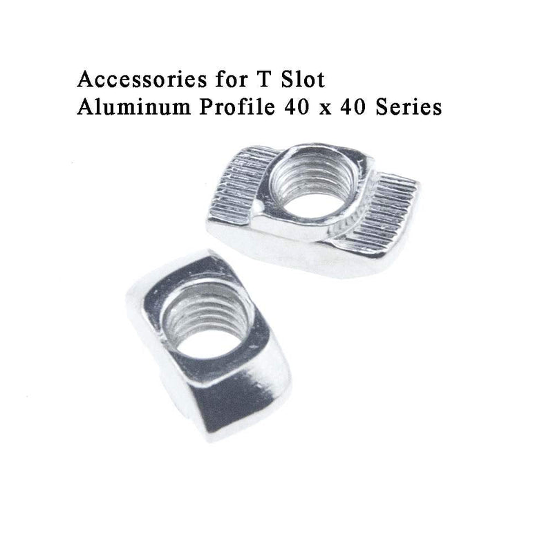 [Australia - AusPower] - Sliding T Slot Nuts 4040 Series M8 24 Pack T Nuts Carbon Steel Nickel Plated Half Round Roll in Sliding 8mm Slot Aluminum Profile Accessories for T Slot Aluminum Profile 40 x 40 Series 40 SERIES M8,24 PIECES 