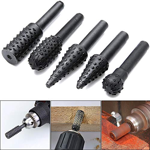 10 Pieces 3 mm Shank Rotary Burr + 5 Pieces 6 mm Shank Rasp Cutter Wood Milling Cutter | Saipor HSS Milling Cutter Set Wood Compatible with Dremel Multifunctional Tool, Suitable for Drill