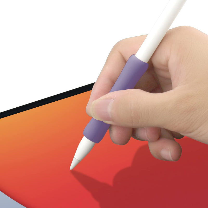 [Australia - AusPower] - ProElife 2-Pack Ergonomics Grip Holder Silicone Protective Sleeve Cover for Apple Pencil 2nd 2021 & 1st Generation iPad Pro 11'' 12.9'' 2021/2020/2018 Stylus Accessories Kits (Lavender/Green) Lavender/Green 