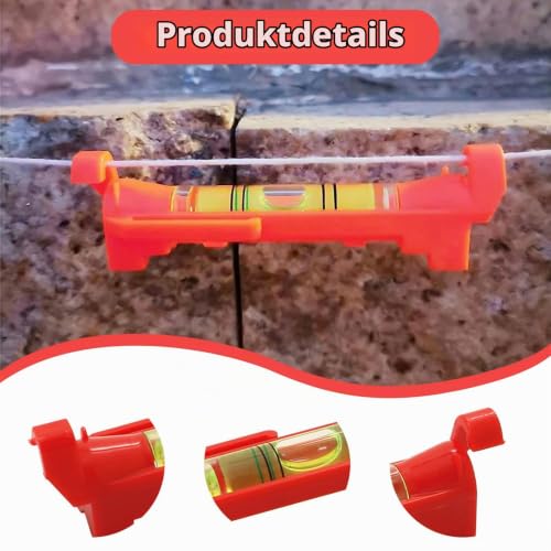 8 Pieces Hanging Spirit Level for Plumbing, Surveying, Bricklaying, Engineering, Metalworking, Tiling, Construction Red (Line Spirit Level)
