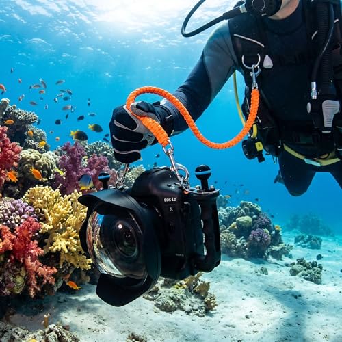 Alomejor Diving Camera Tray Handle Rope with 304 Stainless Steel Bow Buckle, 360° Rotation, for Underwater Photography