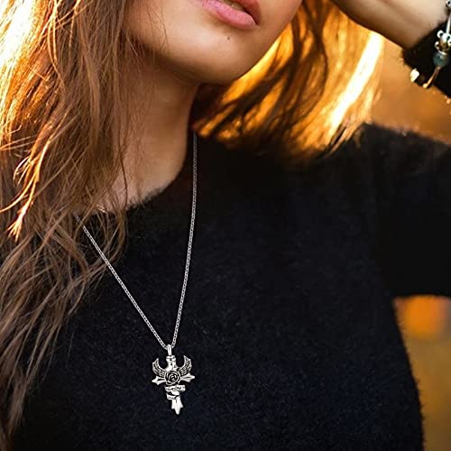 in Loving Memory Dad Grandma Mom Cross Cremation Urn Necklace for Ashes Angel Wings Memorial Keepsake Pendant Locket Jewelry Brother