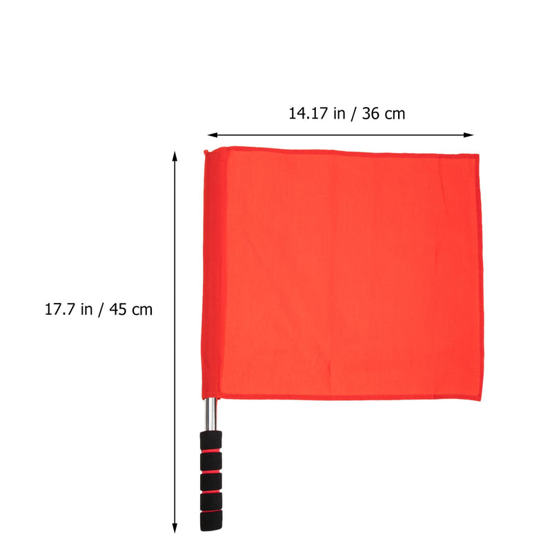 [Australia - AusPower] - Happyyami Track and Field Training Flag: 2pcs Red Referee Warning Flag Traffic Flags Linesman Flags Flag with Stainless Steel Pole Stick for Soccer 
