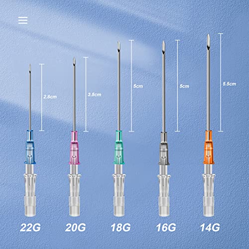 Piercing Needles, 5 Pieces, with Cannula, 18g, IV Catheter Needles, Cannulas, Piercing Accessories (18g) 18g (5pcs)