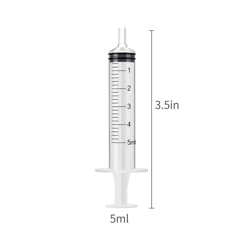 [Australia - AusPower] - 6 Pack  5ml Plastic Syringe with Measurement, No Needle Suitable for Refilling and Measuring Liquids, Feeding Pets, Oil or Glue Applicator 