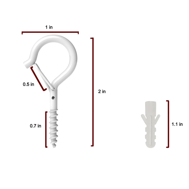 [Australia - AusPower] - 20 Pack Q-Hanger Hooks for String Lights,Ceiling Hooks for Hanging Plants,Screw Hooks for Wind Chimes,Bird Feeder,Lanterns,Christmas Decorations Outdoor String Lights Hooks?2.2" White? Q HOOKS?WHT/ 2“/ 20PACK) 