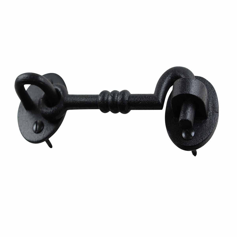 Renovators Supply Manufacturing Door Latch Lock 5 in. Wrought Iron Hook and Eye Latch for Door in Oil Rubbed Bronze Finish with Mounting Hardware Pack of 3