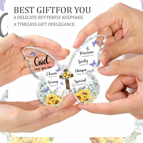 God, Christian Gifts Bible Verses Religious Sunflower Gifts for Women Men God Says You Are