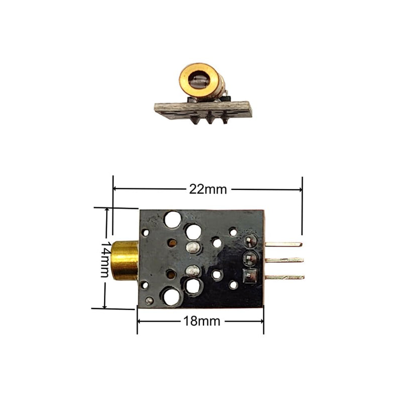 [Australia - AusPower] - 5V 3 Pins KY-008 650nm Dot Diode Copper Head Laser Sensor Transmitter Module for Arduino AVR (9 Pack) 