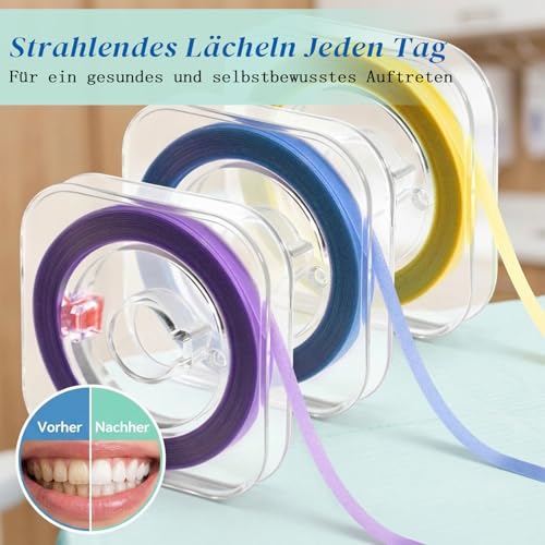 Tooth Sandpaper, 3 Volumes Dental Polishing Strips, Interdental Cleaning and Polishing, Fine to Coarse for Home and Clinic (4mm x 6m) | Three grit levels, gentle application, professional quality, efficient cleaning