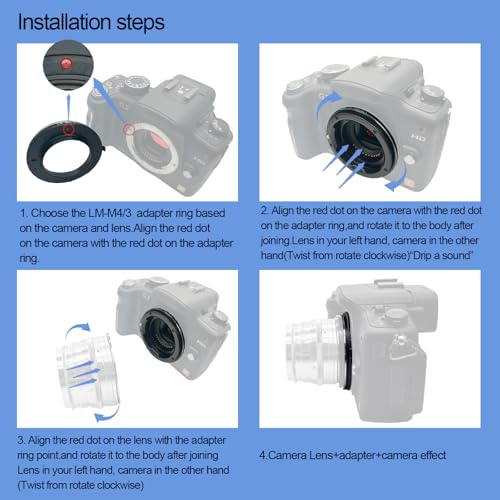 LM to M4/3 Lens Adapter, Compatible with LM Zeiss ZM,Voigtlander VM Lens to with Micro 4/3(MFT, M4/3) Mount Camera, Such as EP1,EP2,EP3,EPL1,EPL2,EPL3,EPL5,EPM1 Leica M to M4/3 Lens adapter