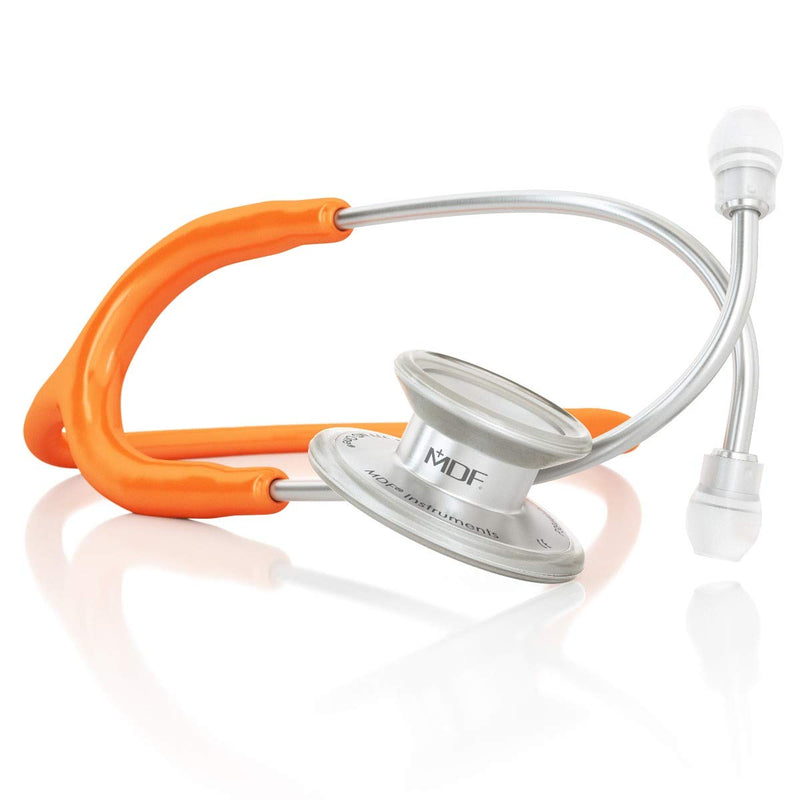 [Australia - AusPower] - MDF Instruments MD One Stainless Steel Stethoscope, Adult, Orange Tube + LUMiNiX Medical Professional Penlight 