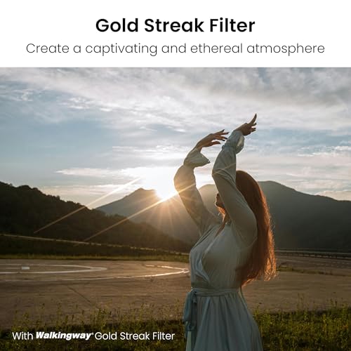Walking Way 49mm Variable Gold Streak Filter, Rotating Cinematic Flare