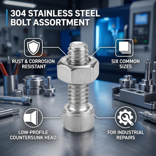 Garosa stainless steel hex socket head screw assortment kit with 6 sizes and storage case