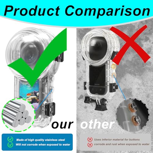 Insta 360 X5 Invisible Dive Case, Waterproof Up to 60M (197ft)
