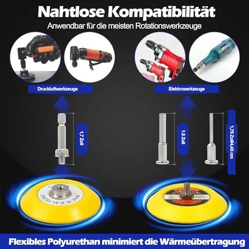 Pack of 200 50 mm Sanding Discs Set, Headlight Sandpaper Treatment Set, Wet Dry Sanding Pads and Polishing Pad with 60-10,000 Grit for Cordless Screwdriver, Dremel Accessories, Metal, Wood, Glass (A) | 200 Stück Nass Trockene Schleifpads und Polierpad ...