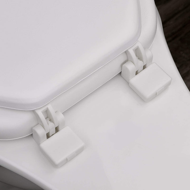 J&V Textiles Soft Round Toilet Seat With Easy Clean & Change Hinge, Padded (White)* White