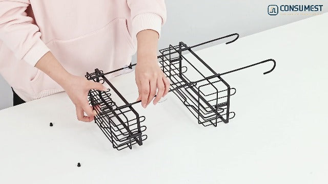 Consumest Over the Door Shower Caddy - 2-Tier Hanging Shower Organizer with Soap Holder, Rustproof Bathroom Storage and Organizer Rack for Shampoo, Towels, and Toiletries, Black