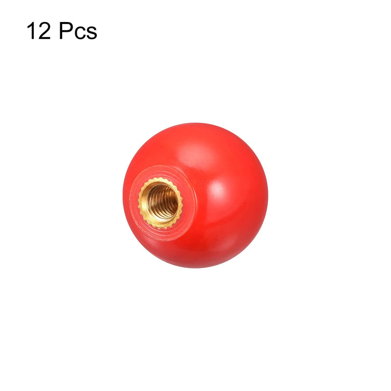 [Australia - AusPower] - uxcell 12Pcs Threaded Ball Knobs, M5 Female Thread Thermoset Ball Knob 0.78'' Dia Red Round Operation Ball Handles with Copper Insert for Machine Handle Tool Replacement M5x0.78'' 