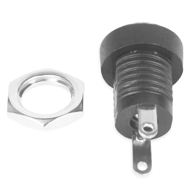 DC Socket 5.5 x 2.1 mm 2-Pin DC Power Jack Socket DC Panel Socket DC Connector Pack of 6 Black-6pcs