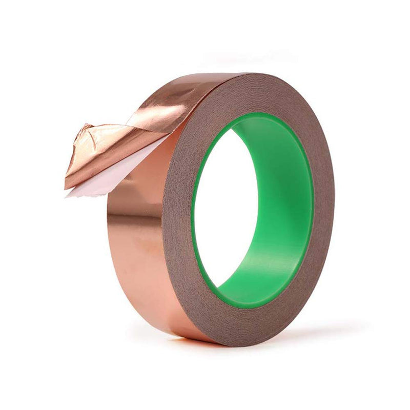 LLPT Copper Foil Tape 1/2” x 33 Feet 3.15 Mil Dual Conductive for EMI Shielding Soldering Stained Glass Circuit Crafts Guitar Electrical Repairs Grounding Strong Adhesive (CF130) 1/2" x 33 Feet