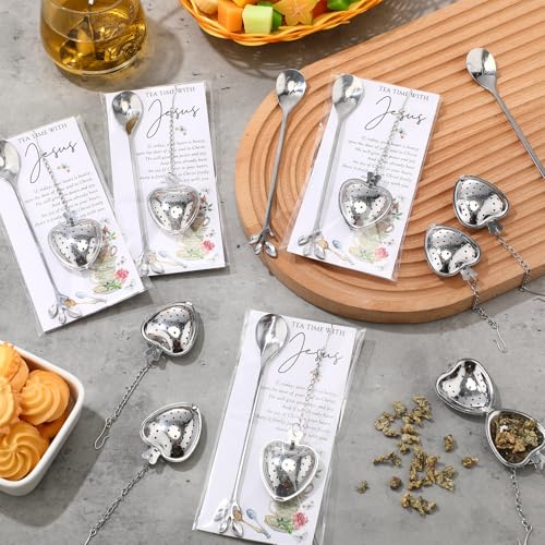 Qinyoung 15 Sets Christian Tea Party Favors for Women,Silver Silver