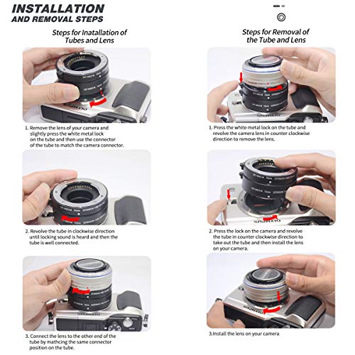 AF Auto Focus Macro Extension Tube Adapter Set for Canon EF-M EOS Mirrorless Camera Eos EOS-M M2 M3 M5 M6 M10 M50 M100(10mm,21mm) EOS-M mount 10+21mm
