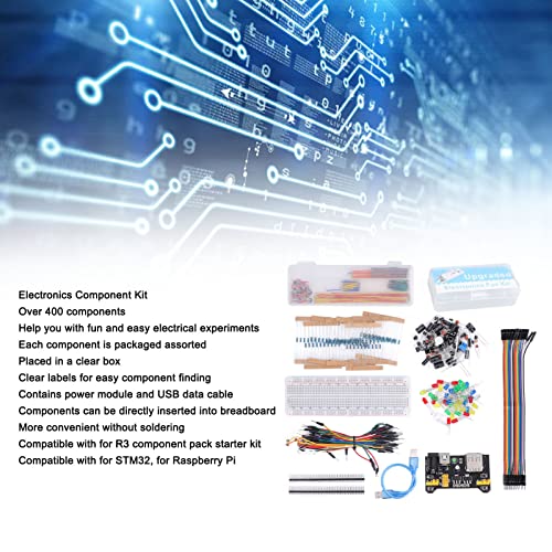 Electronic Component Kit Assortment Starter Kit with 830 Connection Points Breadboard for STM32 for