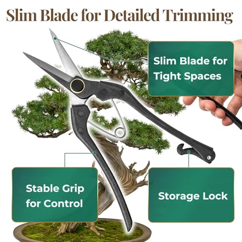 Wablade Japanese pruning scissors for buds and flowers, 8.2-inch double-blade design