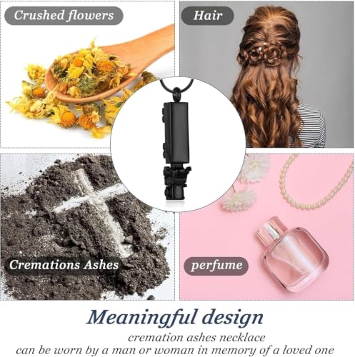 zeqingjw Cremation Jewelry 18 Wheeler Semi Truck Urn Necklace for Ashes for Men Stainless Steel Memorial Locket Ashes Keepsake Necklace Black