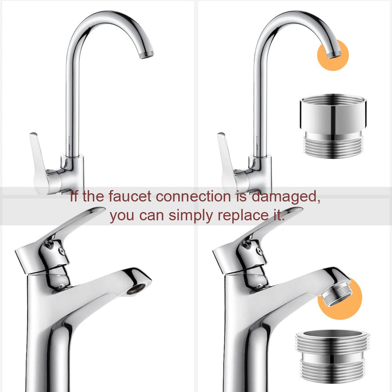 [Australia - AusPower] - 3 Pieces Faucet Adapter Set, CNYMANY Male Thread M20mm to Female Thread M24mm Kitchen Aerator Adapter Set Sink Faucet Adapter Hose Water Filter Standard Hose Außengewinde M20 mm auf Innengewinde M24mm Metal 