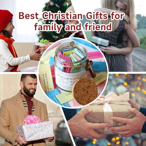 Bible Verse Jar, Christian Gifts For Women/Men, Read Me When Bible Verse for Mom/Dad - Prayer Jar with Scriptures for Sisters Besties, Religious Graduation Birthday Gift 1