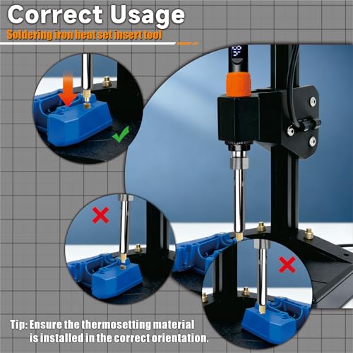 VECO-T CS901 heat set insert tool kit with 90W LCD soldering iron and threaded inserts for 3D printing plastic