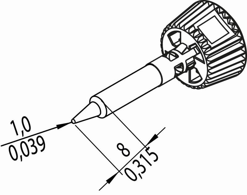ERSA Ersadur 142PDLF10 Pencil Tip 1.0 mm - for i-TOOL TRACE & i-TOOL MK2, i-CON TRACE IoT & i-CON MK2 and ersa Soldering Station A100 - with Patented Coating 1 MM Pencil Point