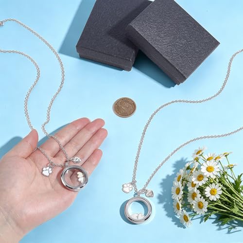 Pet Memorial Necklace Pet Hair Souvenir Necklace for Dog Memorial Jewelry that Holds Ashes Fur or Hair Clear Urn Locket Necklaces for Women Dogs Ash Vial Necklaces Pets Ashes Souvenir 23.62 Inch