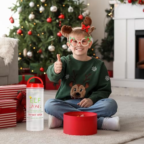 2 Pack Christmas Elf Carrier 4.7 x 4.7 x 12.2 Inch Plastic Elves Carrying Case with Lids Handle Holiday Elf Decoration Container for Xmas Holiday Family Travel Adventures Gift