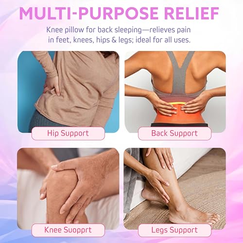 Premium Memory Foam Knee Pillow for Back Sleepers, White