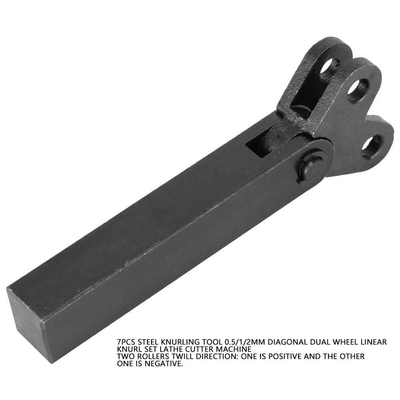 7 Piece Steel Knurling Tool 0.5/1/2mm Diagonal Wheel Linear Knurling Tool with Knurling Wheel for Precise Thread and High Durability