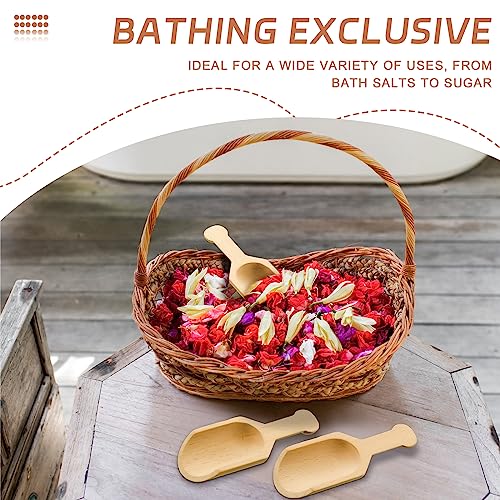 Dandat 100 Pack Mini Wooden Spoons for Jars Small Bath Salt Bamboo Spoons Bulk Small Scoop Mini Scooper Wooden Candy Spoon Washing Powder for Sugar Scrubs, Bath Salts, Cooking