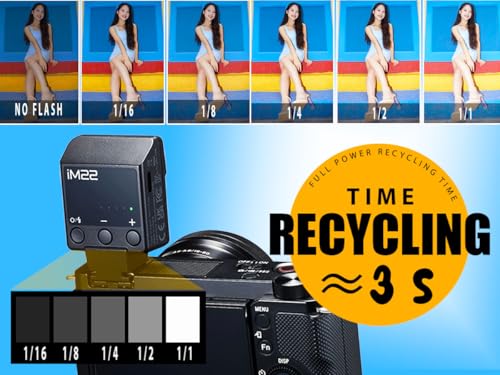 Camera Flash Godox iM22 Godox Flash - GN10/470 mAh/Type-c Charge/440 Full-Power Flashes/3s Recycle Times/5 Power Levels/Manual, Camera Flash for Sony zv1/Sony zve10/Ricoh gr3/Fujifilm f1 etc. Black