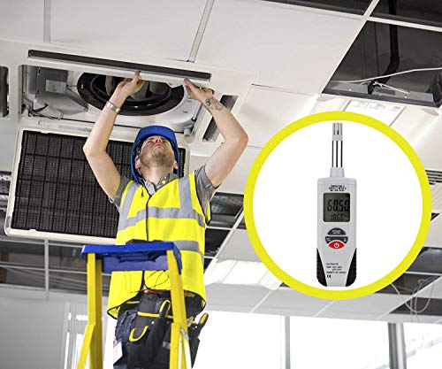 [Australia - AusPower] - Mengshen Digital Psychrometer - Handheld Backlight Temperature Humidity Meter Gauge with Dew Point and Wet Bulb Temperature - Battery Included, M350 