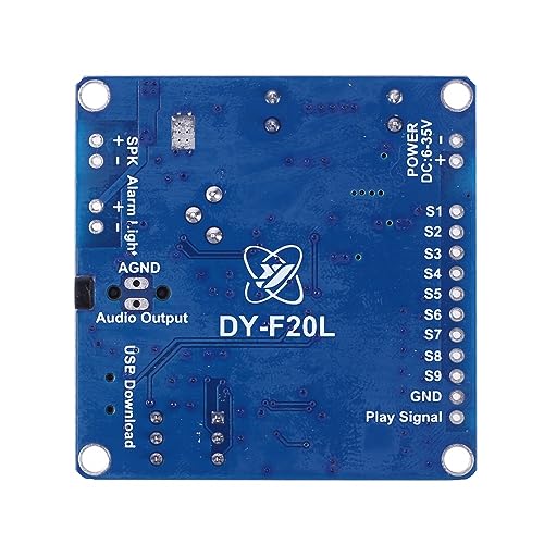 Voice MP3 Player Modules, DY-F20L DC 12V/24V 20W Mono Voice Playback Module 9CH Music Power Digital Amplifier 32Mbit Flash MP3 WAV UART Controller for