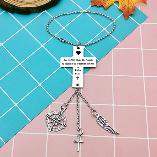 Bible Verse Religious Hanging Ornaments Car Pendant for Home Vehicle Decor, Trucker Hanging for Men Women, Rear View Mirror Hanging, Christmas Birthday Easter Prayer Gift